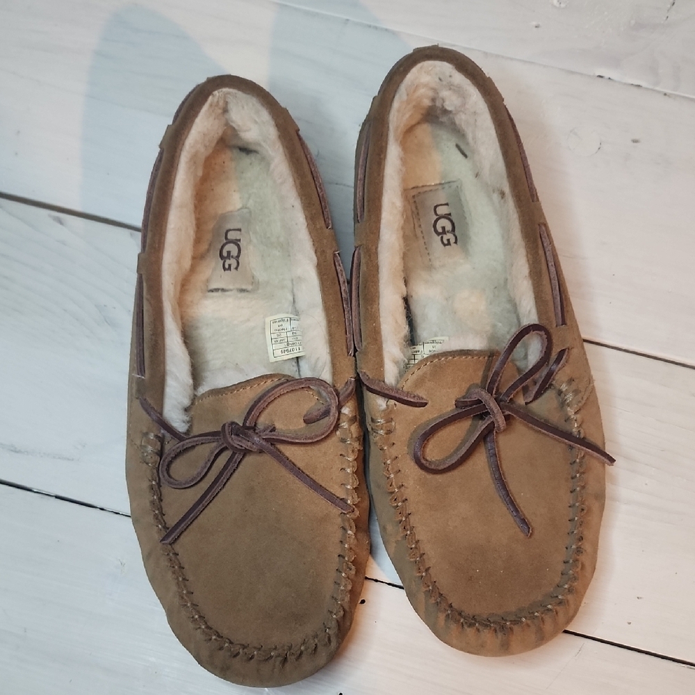 UGG Brown Suede Moccasin Slippers